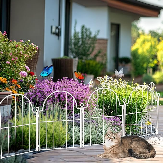 30 Pack White Decorative Garden Fence, 17in x33ft Garden Fencing Animal Barrier - Image 2