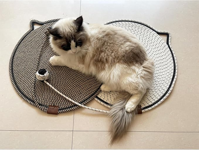 Cat Scratcher Mat Natural Cotton Rope Cat Scratching Pad, Large Size Scratching - Image 5