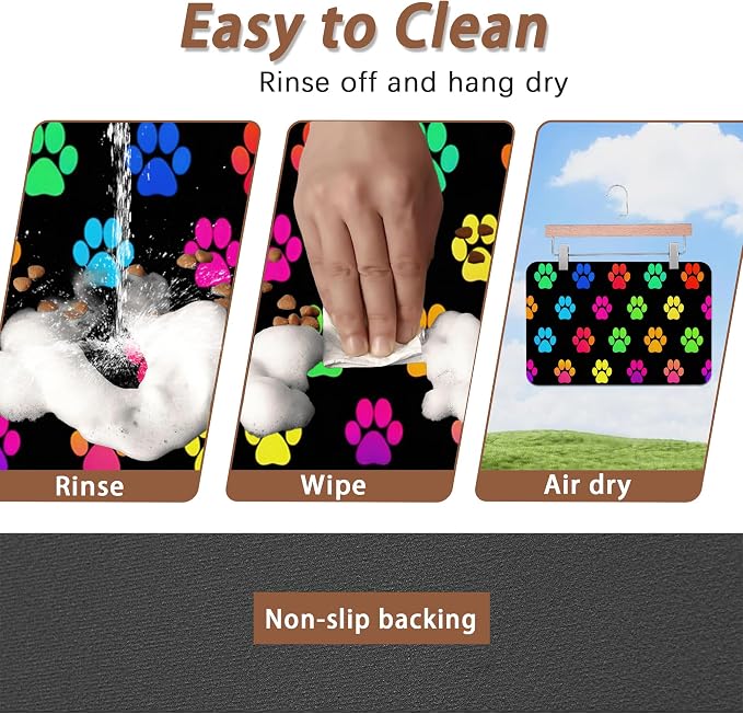 Cat Gradient Paw Print Dog Food Mat - Image 4