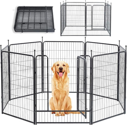 Dog Playpen, 32/40/45 Inch Height in Heavy Duty, Folding Indoor Outdoor by BestForYourPets