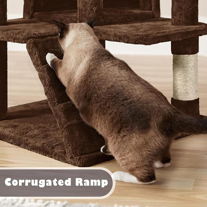 Yaheetech 54in Cat Tree Tower Condo Cat Furniture w/Scratching Post - Image 7