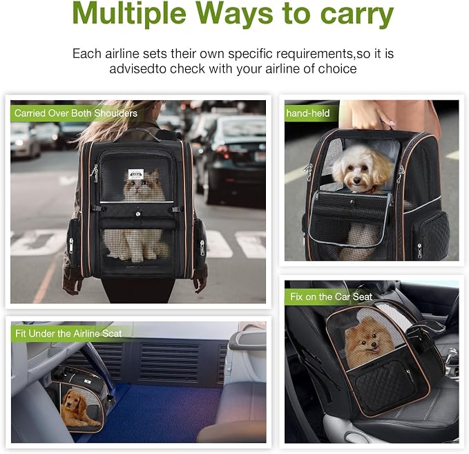 Lekebobor Large Cat Backpack Carrier Expandable Pet Carrier Backpack - Image 6