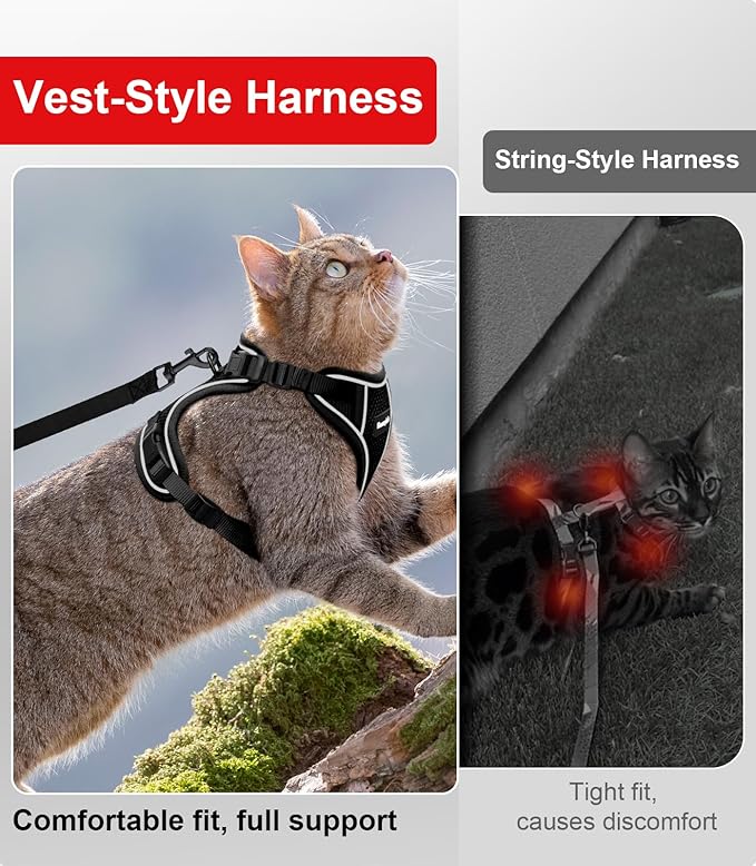Cat Harness and Leash for Walking Escape Proof Soft Adjustable Cat Leash - Image 7