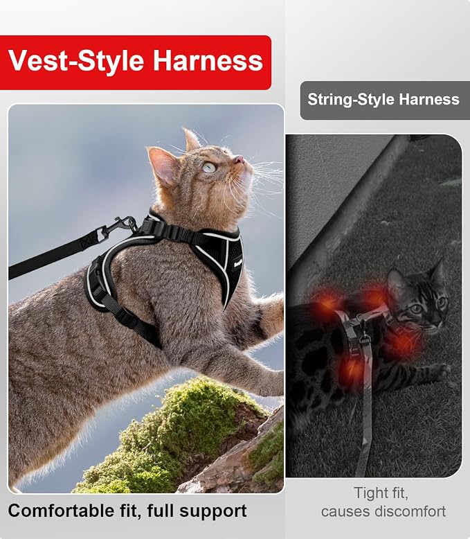 Cat Harness and Leash for Walking Escape Proof Soft Adjustable Cat Leash - Image 7