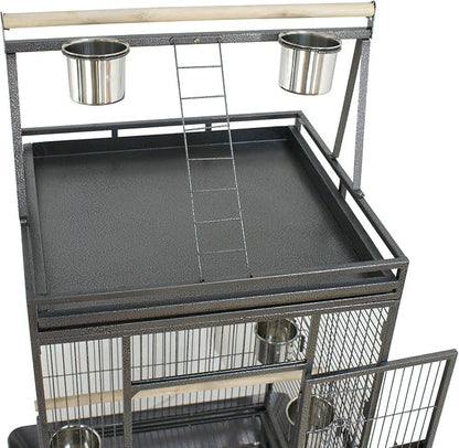 Nova Microdermabrasion 68-Inch Height Wrought Iron Standing Large Play Top Bird - Image 7