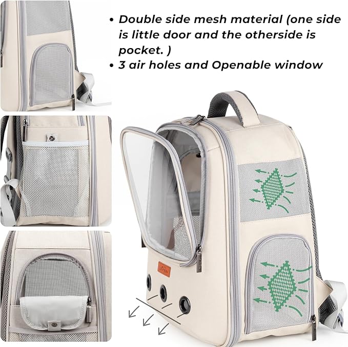 Lollimeow Pet Carrier Backpack, Bubble Backpack Carrier, Cats and Puppies - Image 4