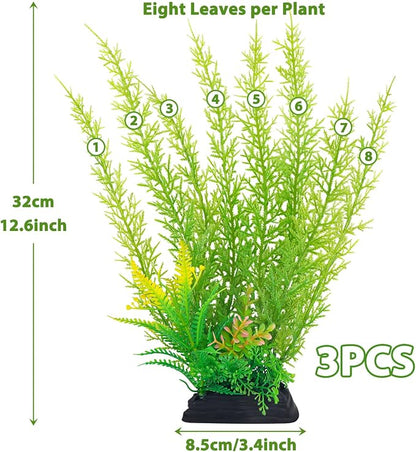 Fish Tank Accessories Large Plants, Aquarium Decor Plastic Plants 3pcs - Image 2
