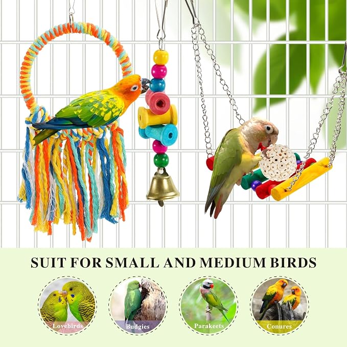 Bird Swing Toys, Parakeet Toys Natural Birds Toys Bird Cage Accessories - Image 4