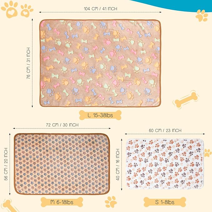 Tatuo 12 Pieces Puppy Blanket Warm Cat Dog Sleep Mat Pet Kitten Fleece Doggy - Image 2