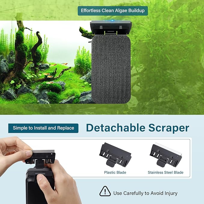 hygger Aquarium Magnetic Glass Clean Tool, Algae Scraper - Image 5