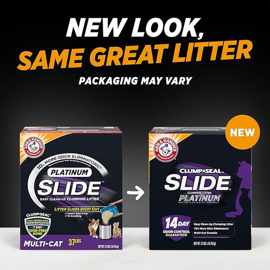 ARM & HAMMER Clump & Seal SLIDE Platinum Multi-Cat Clumping Cat Litter - Image 2