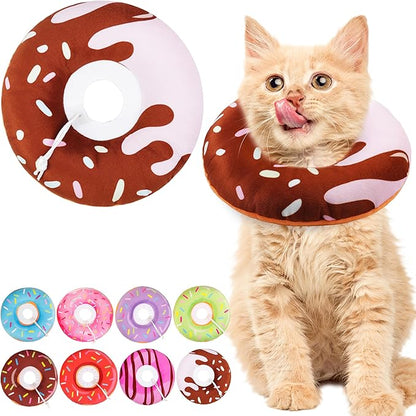 Cat Cone Collar Soft, Cute Cat Donut Collar After Surgery, Adjustable Kitten by Unknown