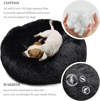 Calming Donut Dogs Beds for Small Dogs Washable, 28inch Plush Round Pet Bed for - Image 6