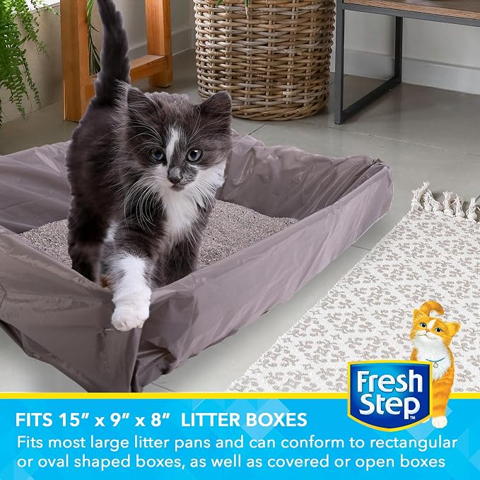 Fresh Step Drawstring Cat Litter Box Liners, Unscented Heavy Duty Kitty Litter - Image 4