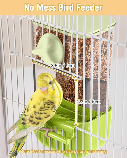BNOSDM No Mess Bird Cage Feeders Automatic Bird Feeder Parrot Cage Accessories - Image 3