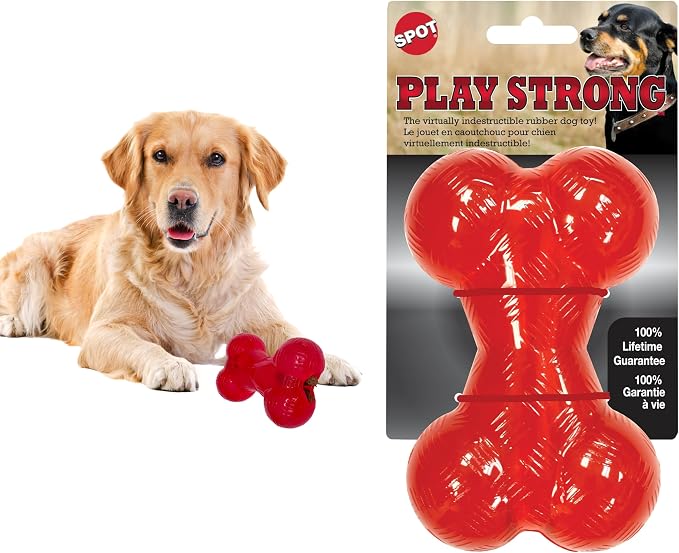 SPOT Play Strong Bone- Durable TPR Long Lasting Dog Chew by SPOT