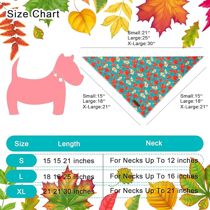 Fall Dog Bandana – Green Maple Leaf Triangle Scarf - Image 2