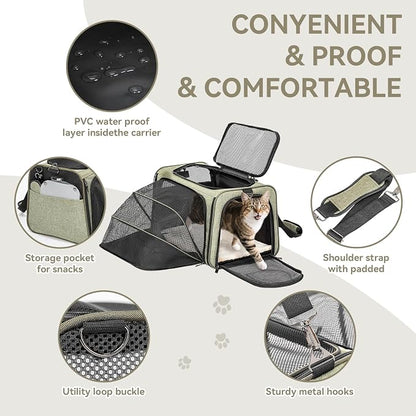 Petsfit Expandable Rabbit Carrier Small Cat Carrier Airline Approved - Image 6