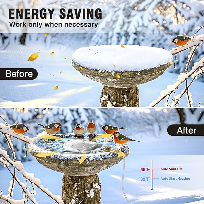 Bird Bath Heater for Outdoors in Winter, 120W Birdbath Heaters for Outdoor Bird - Image 5