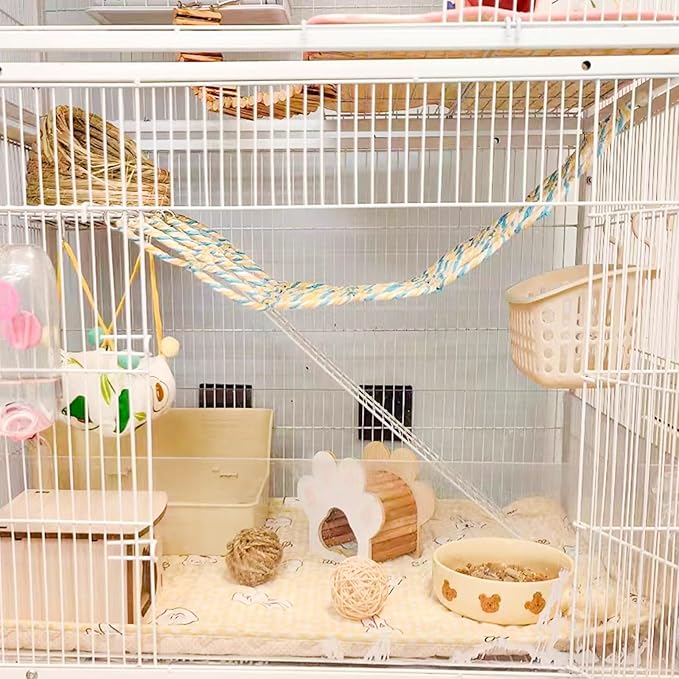 2 Pack Hanging Rat Rope Net, Bird Swing Toy, Parrot Climbing Ladder Bridge - Image 2