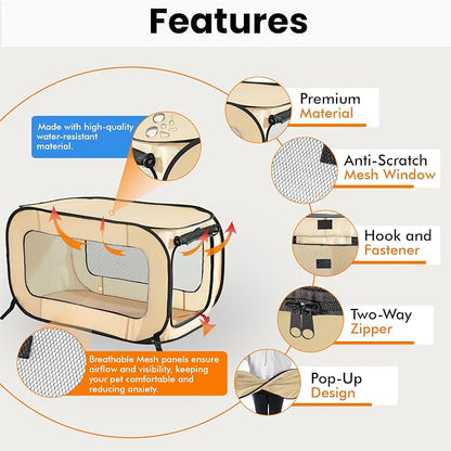 Beatrice Home Fashions Portable, Collapsible, Pop Up Kennel Travel Cat and Dog - Image 4