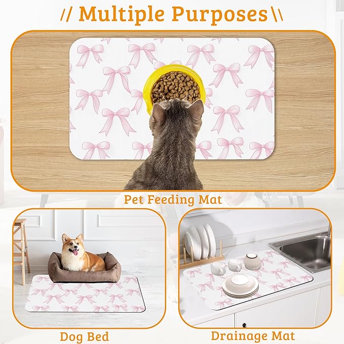 Pet Feeding Mat, Non-Slip Water Bowl Placemat, Pet Supplies 16" x 24" - Image 7