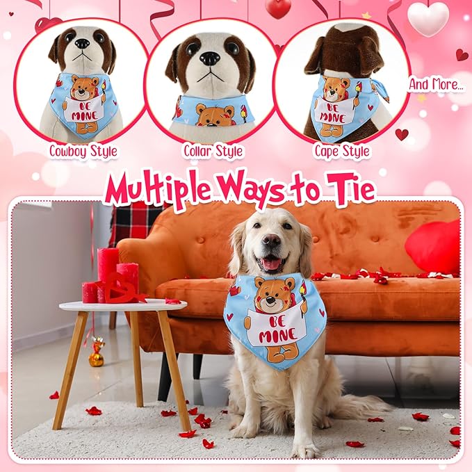 Chunful 50 Pcs Valentine's Day Dog Bandana Bulk - Image 6