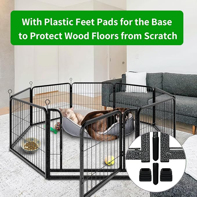 Puppy Playpen 8 Panels Small Dog Fence Outdoor Indoor Use 24" Height Anti-Rust - Image 2