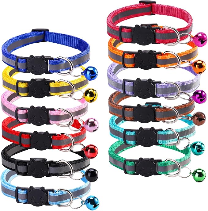 12 Pcs Reflective Breakaway Cat Collars by Unknown