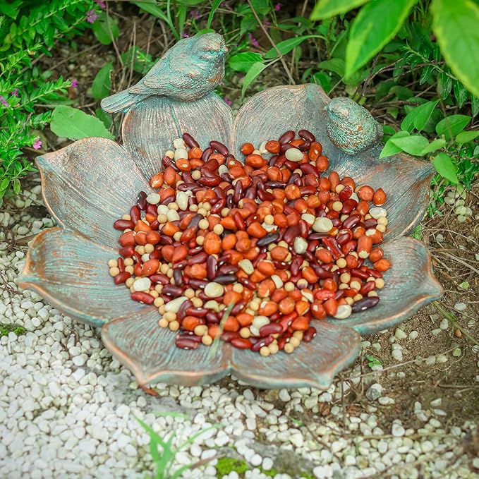 MUMTOP Bird Baths for Outdoors, Antique Outdoor Garden Bird Bath Resin Birdbath - Image 5