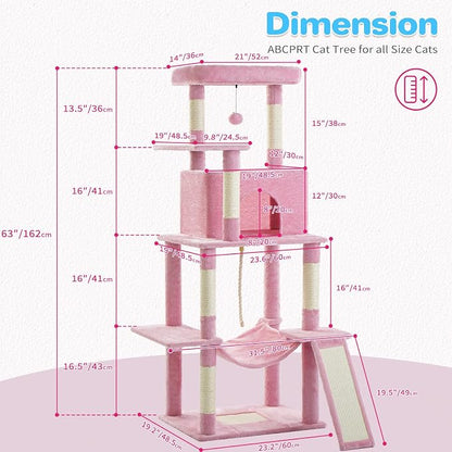 Cat Tree Tower 63in Multi-Level Cat Tower - Image 9