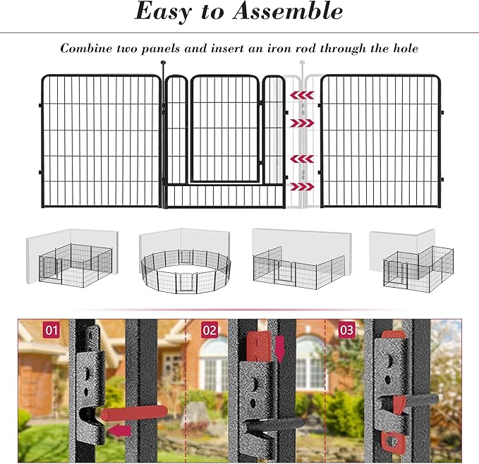 Dog Playpen 32 inch 40 Panels Indoor Outdoor Dog Pen - Image 5