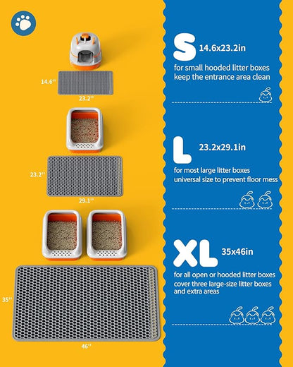 Cat Litter Mat - 23.2'' x 29.1'' Large Litter Trapping Mat, Waterproof - Image 6