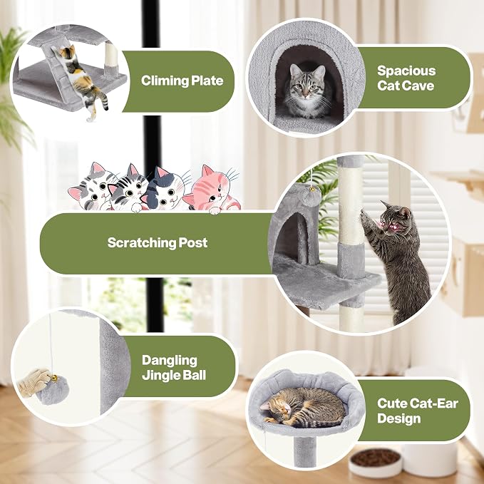 54 Inches Cat Tree Tower Condo Furniture, Cat Tower - Image 4