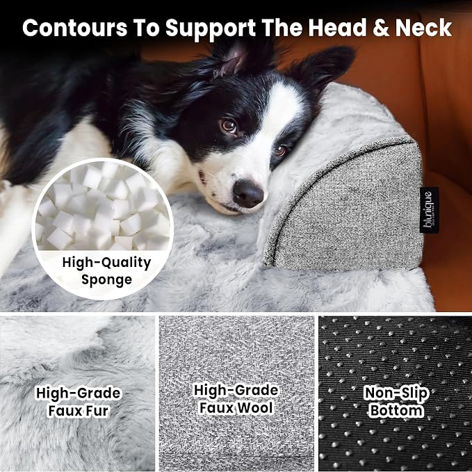 Calming Dog Couch Bed for Large Dogs, 41 x 37 inch Waterproof Removable Pet Mat - Image 2