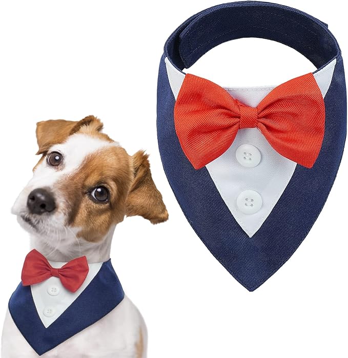 FUAMEY Dog Tuxedo for Large Dogs, Dog Formal Suit Dogs Attire Pet Bow Tie Puppy by FUAMEY