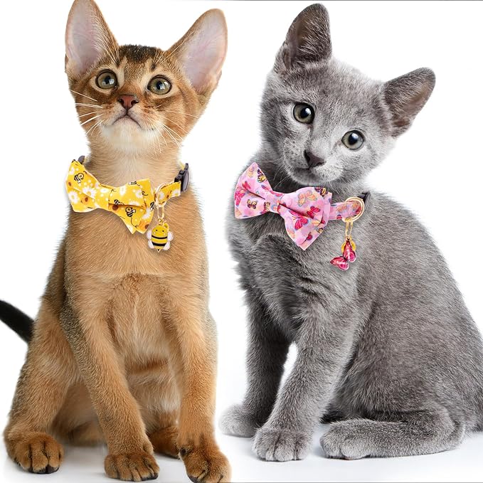Faygarsle 2 Pack Breakaway Bowtie Cat Collar - Image 6