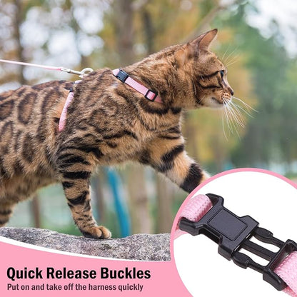 PUPTECK Adjustable Cat Harness and Leash Set Escape Proof Kitten Strap Collar - Image 4