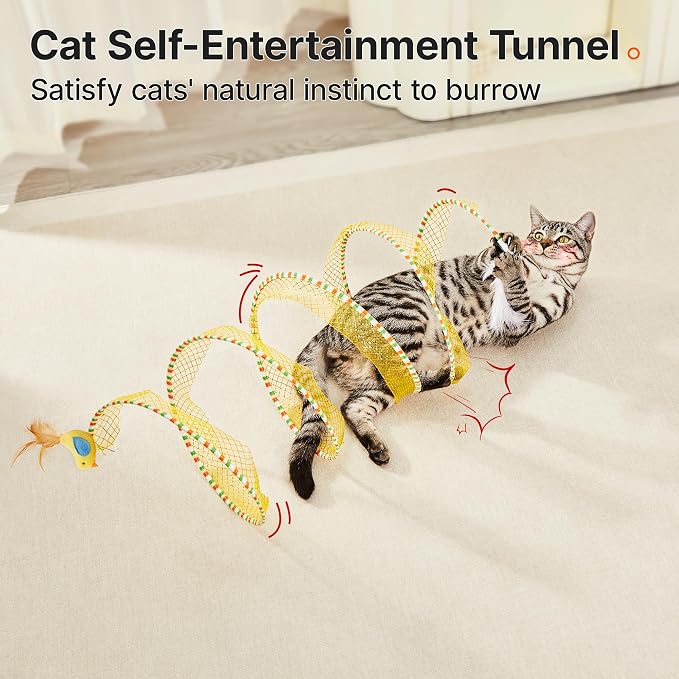 Potaroma Spiral Tunnel Cat Toy, Self Play Cat Play Spiral Kitten Collapsible - Image 2