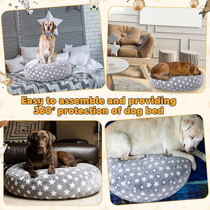 Youyole Small Washable Round Dog & Cat Bed Cover Replacement Waterproof 20 x 20 - Image 4
