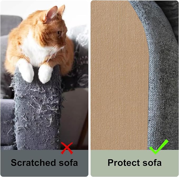 Cat Scratching Carpet Mat, Self-Adhesive Trimmable Cat Climbing Post Covered - Image 3
