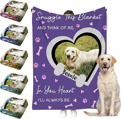 Personalized Paw Print Dog Blanket by Faroishta