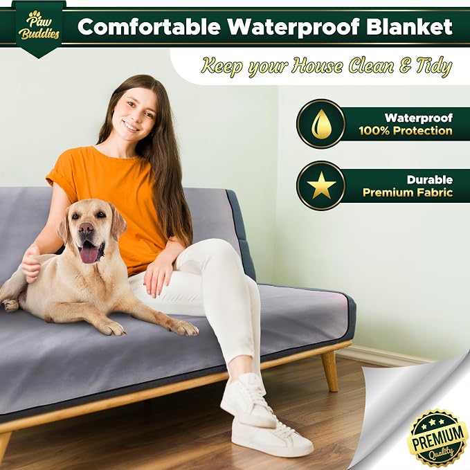 Paw Buddies Waterproof Blanket 80"x90" – Reversible Microfleece Throw - Image 7