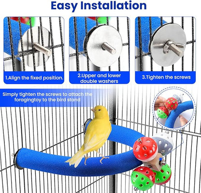 U Shape Parrot Perch Stand Toy Bird Platform Sand Paw Grinding Clean Stick - Image 6