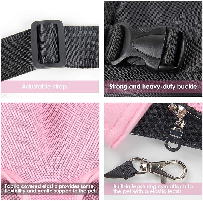 Dog Carrier Pink Legs Out Front Pet Carrier Backpack Comfortable Puppy Bag - Image 3