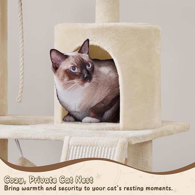 Yaheetech 63.5in Extra Large Cat Tree Condo - Image 7