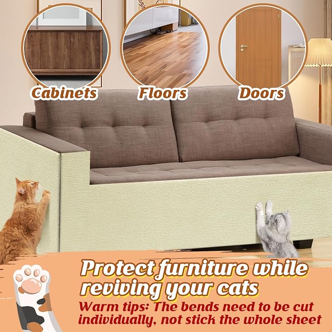 78.7''x14.6'' Trimmable Cat Scratch Furniture Protector - Image 6