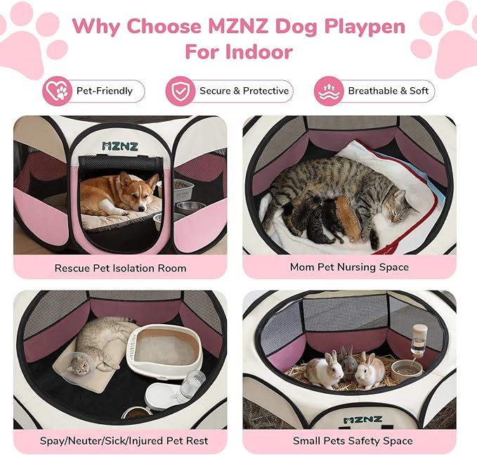Dog Playpen, Portable Puppy Pet Crate Indoors - Image 3