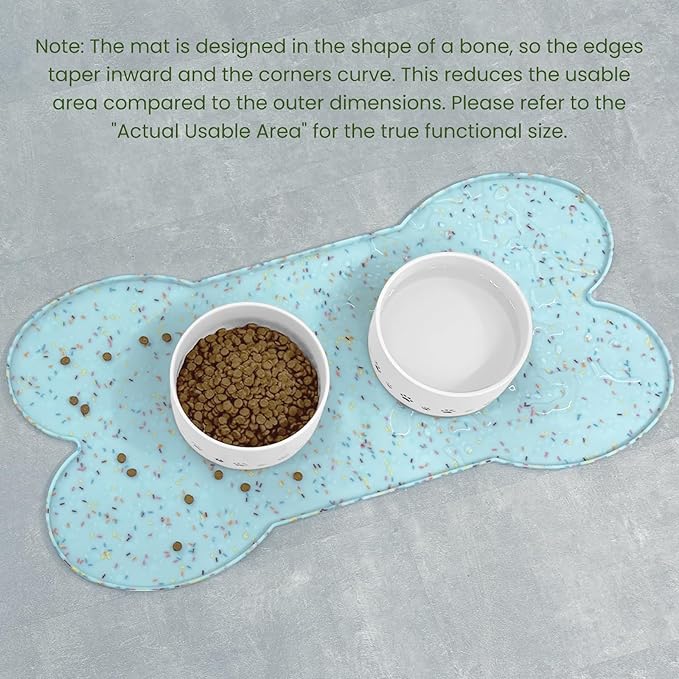 Dog Food Mat Anti-Slip Silicone Dog Bowl Mat Thicker Pet Placemat Waterproof - Image 4