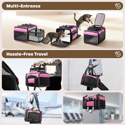 Top and 2 Sides Expandable Pet Carrier 17x11x9.5, TSA Airline Approved Small - Image 6